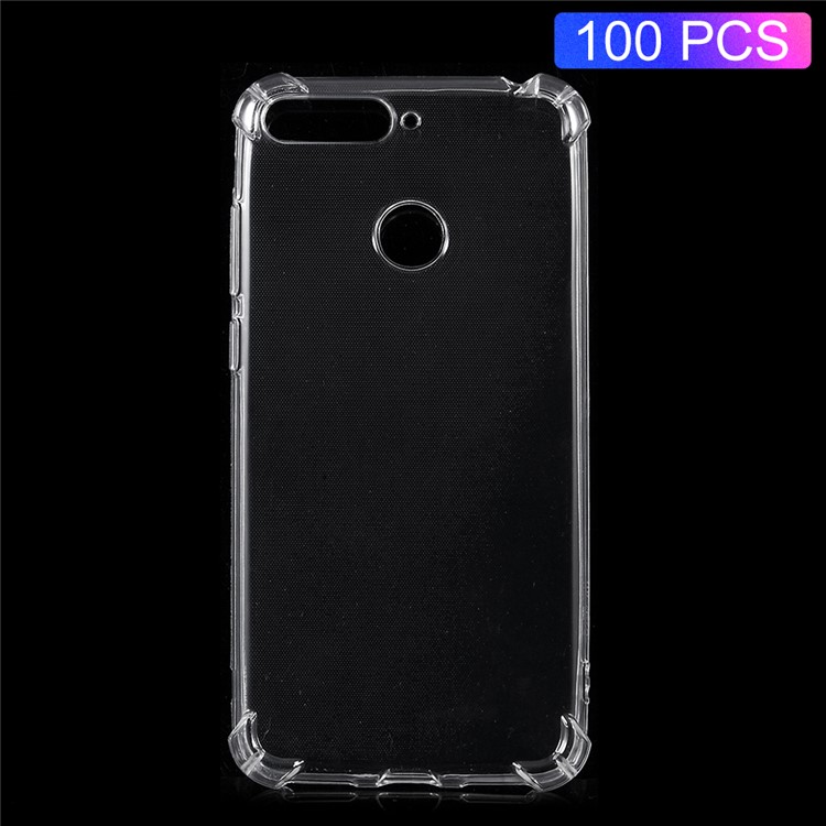 100PCS/Pack Drop-resistant Clear TPU Cover for Huawei Y6 (2018) / Huawei Honor 7A (with Fingerprint Sensor)-1
