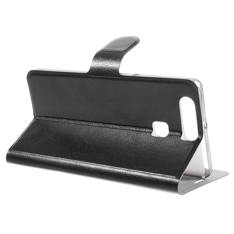 Crazy Horse Card Holder Stand Leather Case for Huawei P9 - Black-5