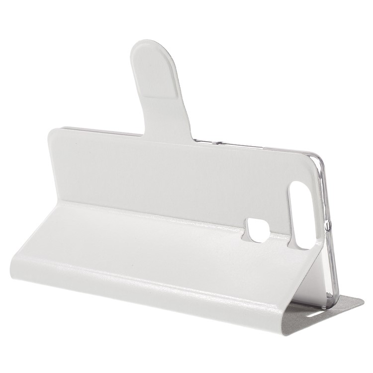 Crazy Horse Card Holder Stand Leather Cover for Huawei P9 - White-5