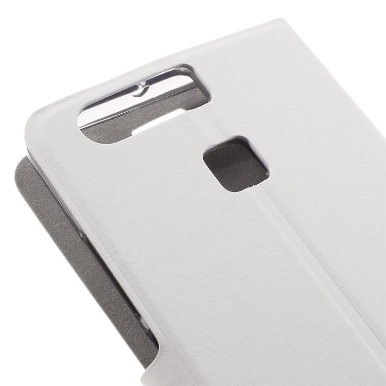 Crazy Horse Card Holder Stand Leather Cover for Huawei P9 - White-8