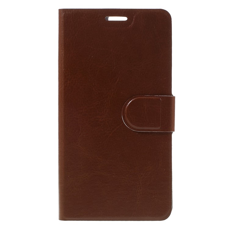 Crazy Horse Card Holder Leather Shell Cover for Huawei P9 - Brown-3