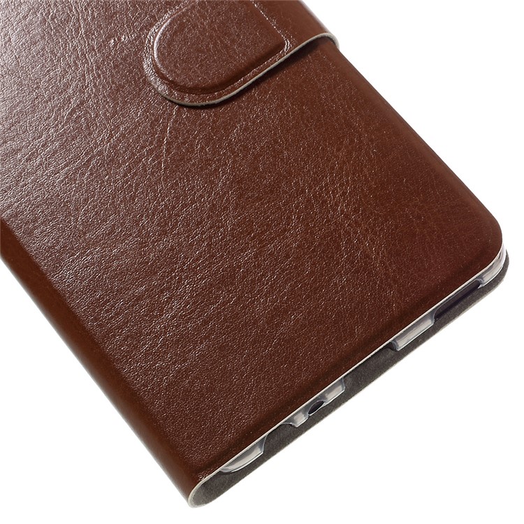 Crazy Horse Card Holder Leather Shell Cover for Huawei P9 - Brown-7