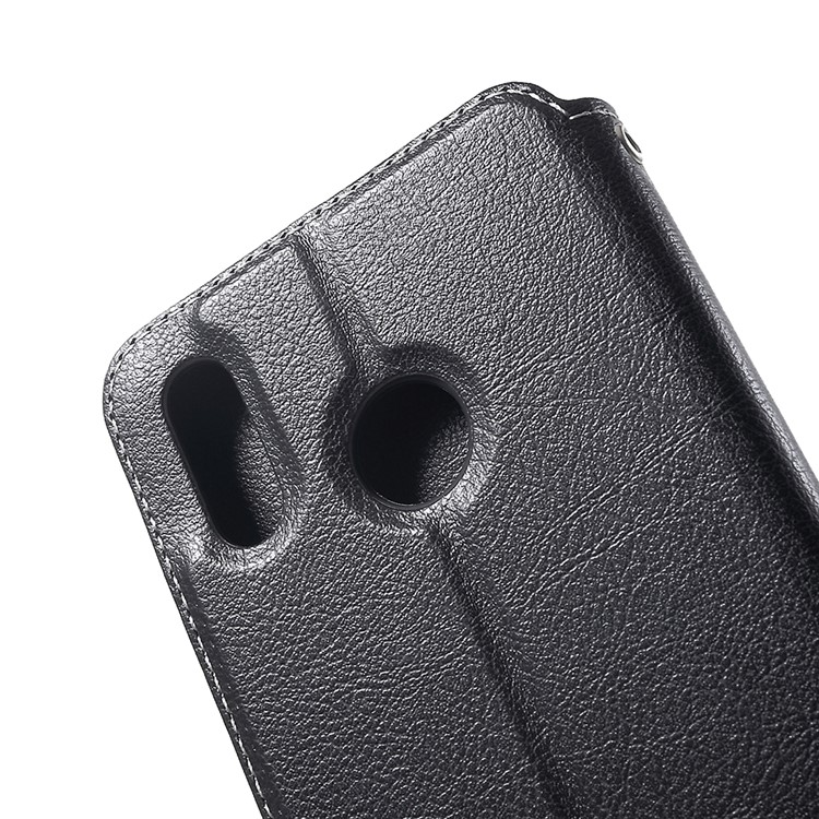 For Huawei Honor Play Card Holder Stand Auto-absorbed Leather Mobile Case - Black-5