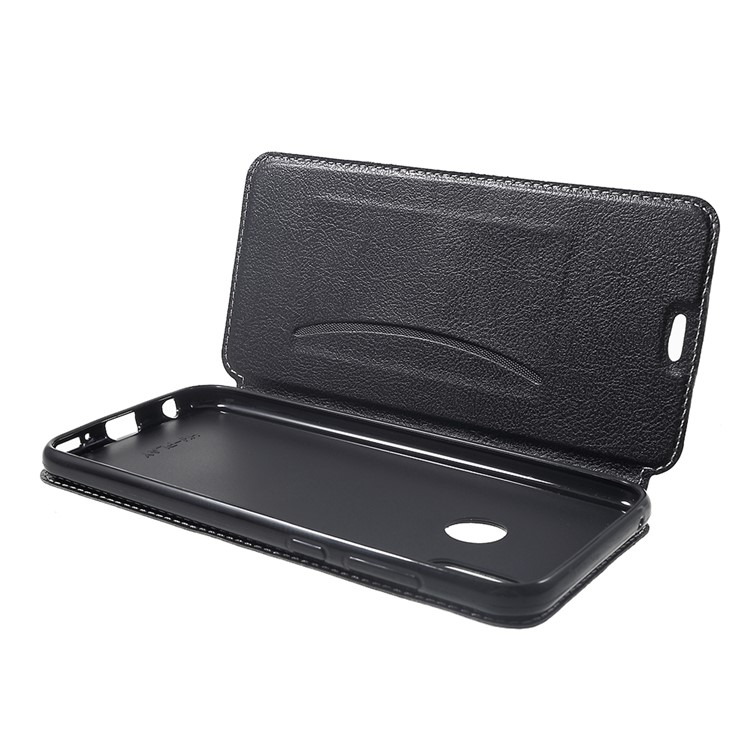 For Huawei Honor Play Card Holder Stand Auto-absorbed Leather Mobile Case - Black-7
