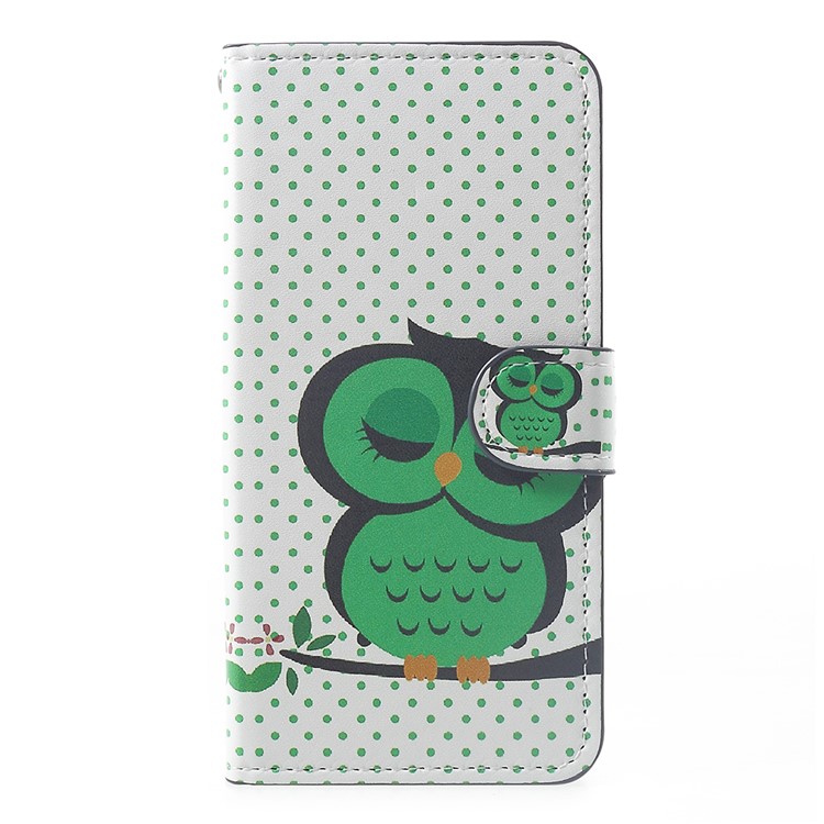 Pattern Printing PU Leather Magnetic Wallet Stand Case for Huawei Y5 (2018) / Y5 Prime (2018) / Honor 7s / Play 7 - A Sleeping Owl-2