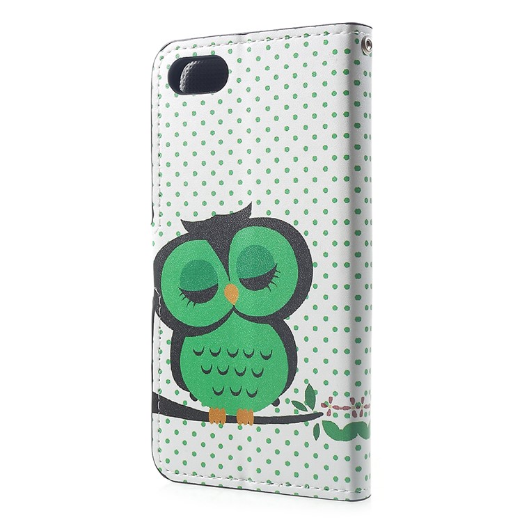 Pattern Printing PU Leather Magnetic Wallet Stand Case for Huawei Y5 (2018) / Y5 Prime (2018) / Honor 7s / Play 7 - A Sleeping Owl-3
