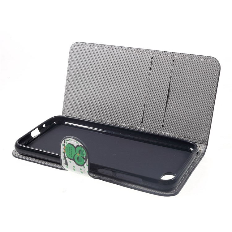 Pattern Printing PU Leather Magnetic Wallet Stand Case for Huawei Y5 (2018) / Y5 Prime (2018) / Honor 7s / Play 7 - A Sleeping Owl-6