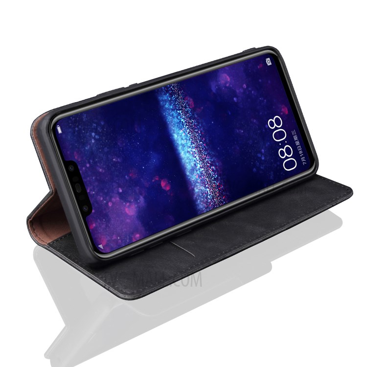 Retro Style Auto-absorbed Crazy Horse Leather Cover for Huawei P Smart+ /nova 3i - Black-5