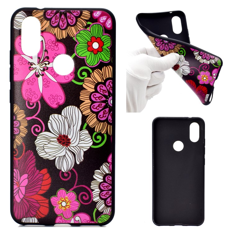 Pattern Printing Soft TPU Back Cover for Huawei nova 3i / P Smart+ - Beautiful Flowers-1