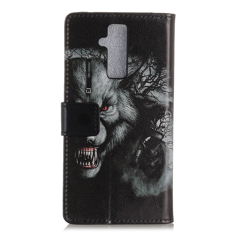Pattern Printing Stand Leather Wallet Protective Case for Huawei Mate 20 Lite / Maimang 7 - Fierce Wolf-2