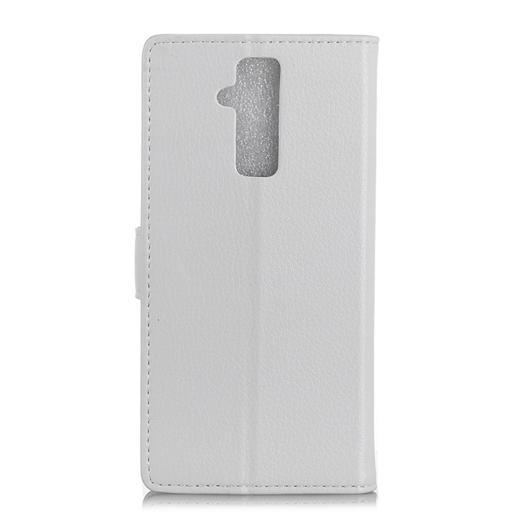 Litchi Texture Wallet Stand Magnetic Leather Mobile Cover for Huawei Mate 20 Lite / Maimang 7 - White-2