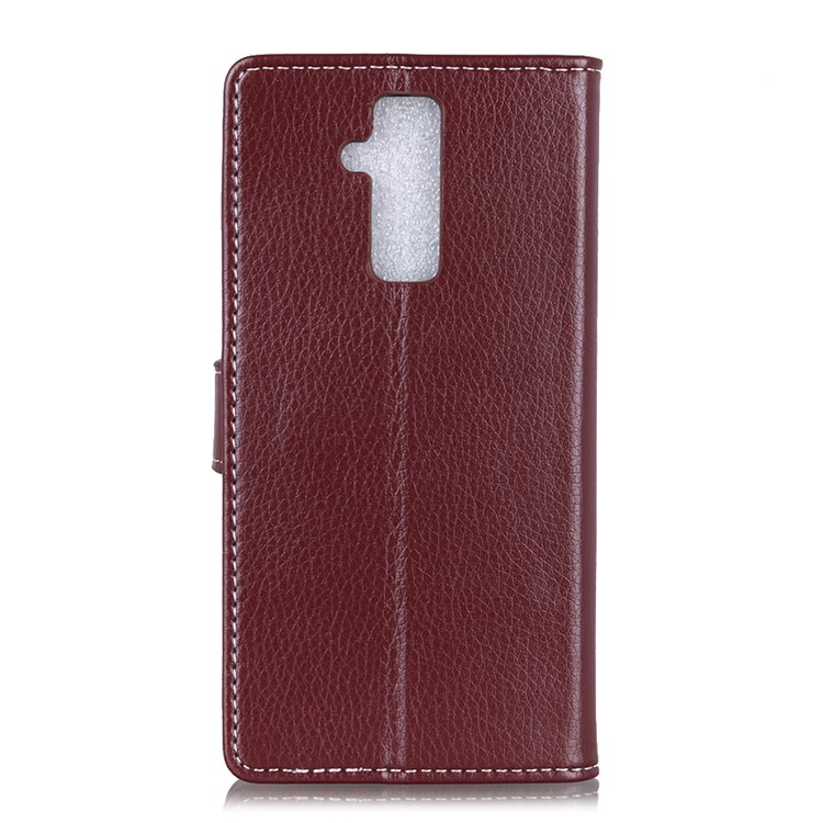 Litchi Texture Wallet Stand Leather Mobile Case with Magnet for Huawei Mate 20 Lite / Maimang 7 - Brown-2