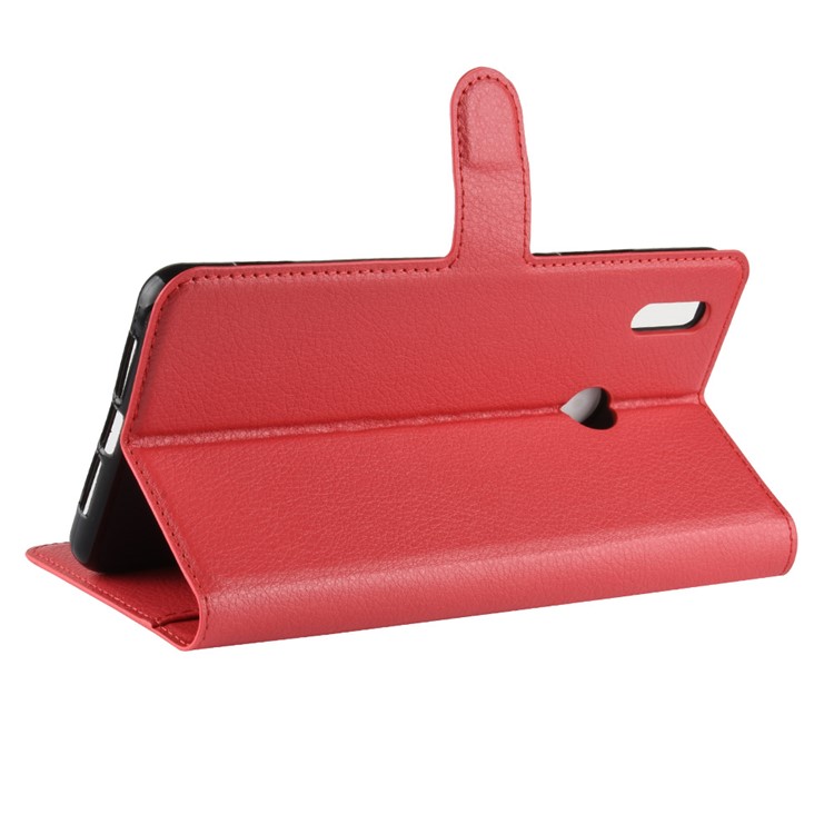 Litchi Skin Leather Wallet Cover for Huawei Honor Note 10 - Red-5