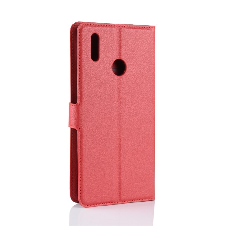 Litchi Skin Leather Wallet Cover for Huawei Honor Note 10 - Red-6