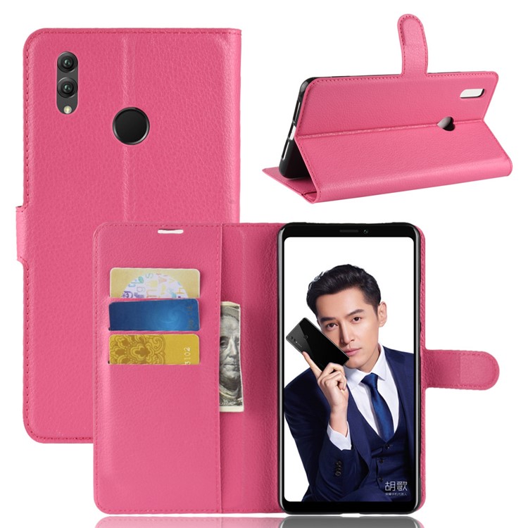 Litchi Skin Leather Wallet Shell for Huawei Honor Note 10 - Rose-1