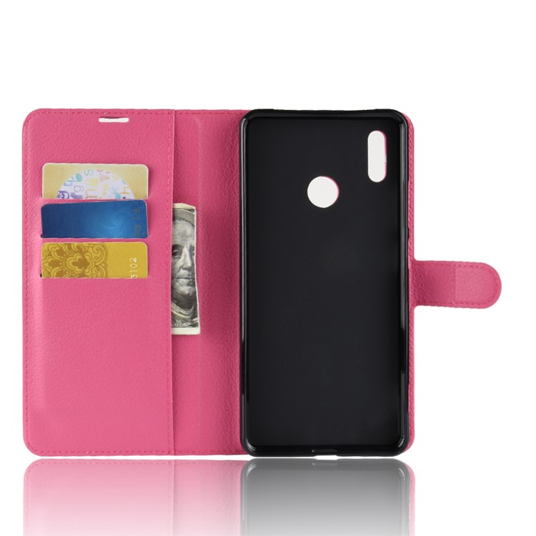 Litchi Skin Leather Wallet Shell for Huawei Honor Note 10 - Rose-3