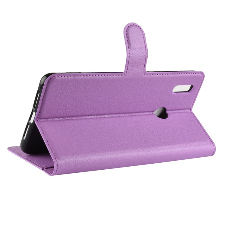 Litchi Skin Leather Wallet Cellphone Case for Huawei Honor Note 10 - Purple-5