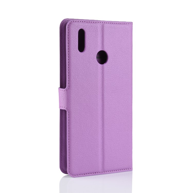 Litchi Skin Leather Wallet Cellphone Case for Huawei Honor Note 10 - Purple-6