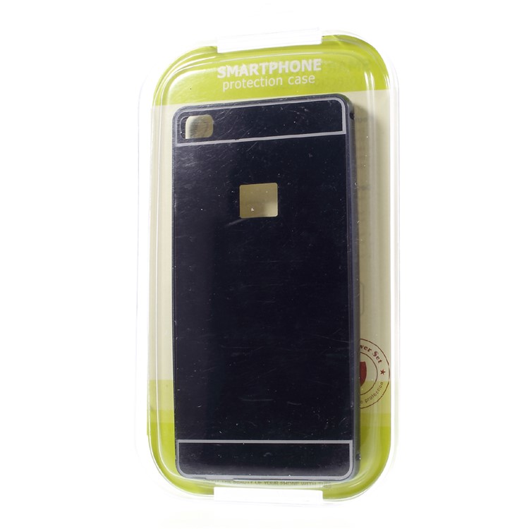 Metal Frame Mirror-like PC Back Cover for Huawei Ascend P8 - Black-10