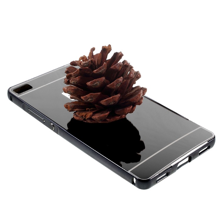 Metal Frame Mirror-like PC Back Cover for Huawei Ascend P8 - Black-6