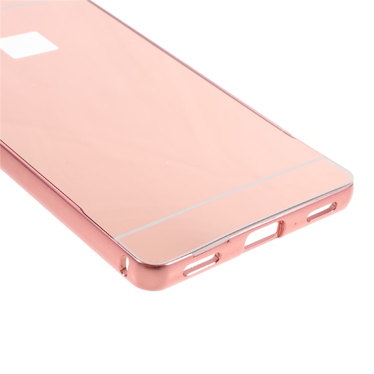 Metal Frame Mirror-like PC Back Shell for Huawei Ascend P8 - Rose Gold-5
