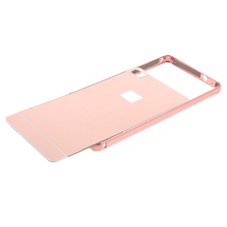 Metal Frame Mirror-like PC Back Shell for Huawei Ascend P8 - Rose Gold-7