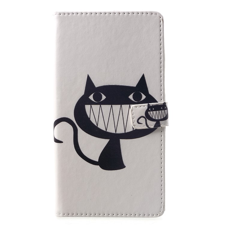 Pattern Printing Leather Wallet Stand Case for Huawei Mate 20 Lite - Black Cat-3