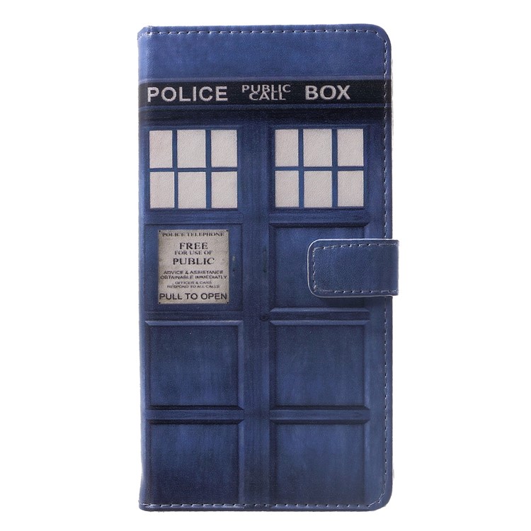 Pattern Printing Leather Wallet Stand Shell for Huawei Mate 20 Lite - Police Public Call Box-1