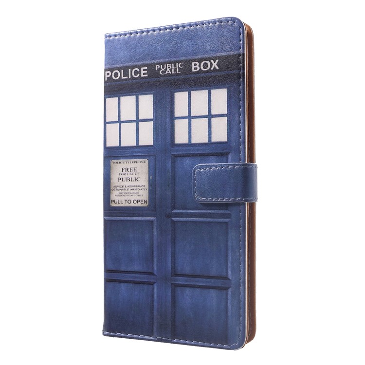 Pattern Printing Leather Wallet Stand Shell for Huawei Mate 20 Lite - Police Public Call Box-3