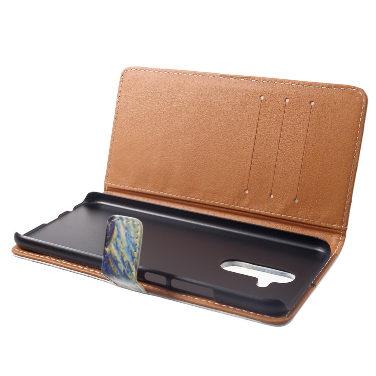 Pattern Printing Leather Wallet Stand Mobile Phone Shell for Huawei Mate 20 Lite - The Starry Night-5