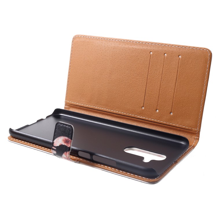 Pattern Printing Leather Wallet Stand Protective Case for Huawei Mate 20 Lite - Wolf Howling at the Moon-5