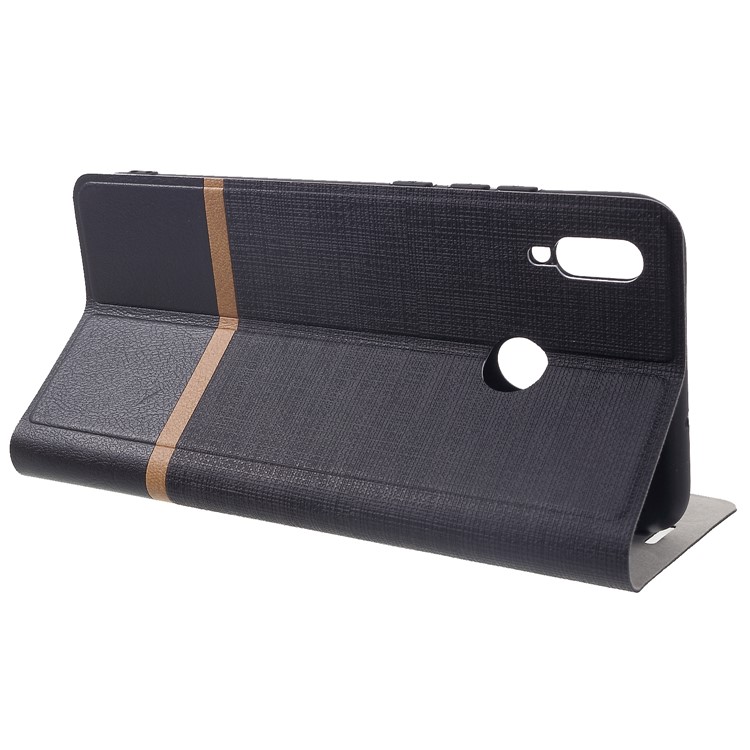 Cross Texture PU Leather Card Holder Protection Phone Case for Huawei Honor 8X - Black-4