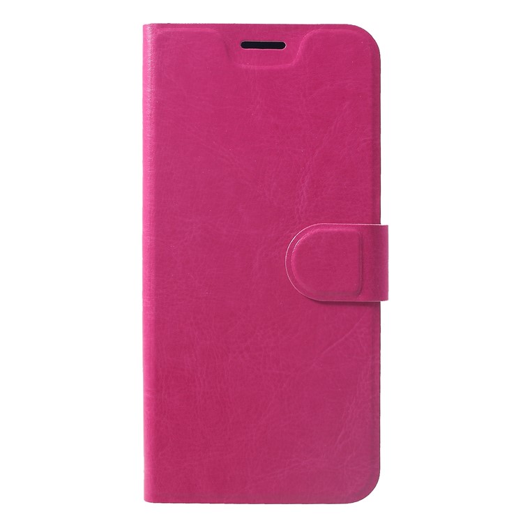 Crazy Horse Texture Stand Leather Card Holder Mobile Case (Built-in Steel Sheet) for Huawei Mate 20 Lite /Maimang 7 - Rose-3