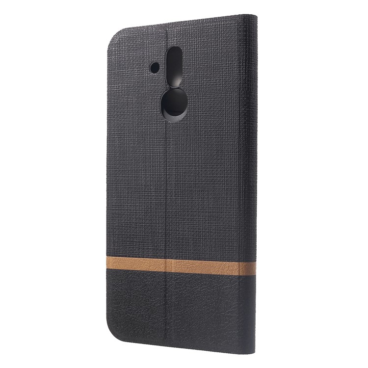 Cross Texture Leather Card Holder Phone Cover (Built-in Steel Sheet) for Huawei Mate 20 Lite / Maimang 7 - Black-2