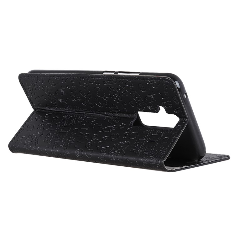 Carretilla De Cuero Del Folio Del Graffiti De La Historieta Móvil Con El Soporte Para Huawei Mate 20 Lite - Negro-9