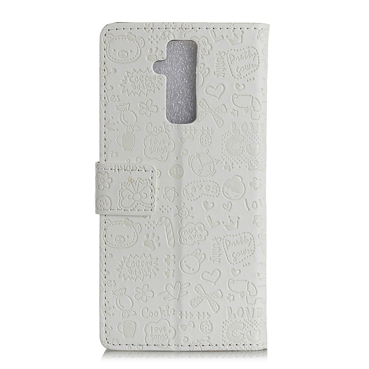 Cartoon Graffiti Folio Leather Wallet Mobile Cover with Stand for Huawei Mate 20 Lite - White-7