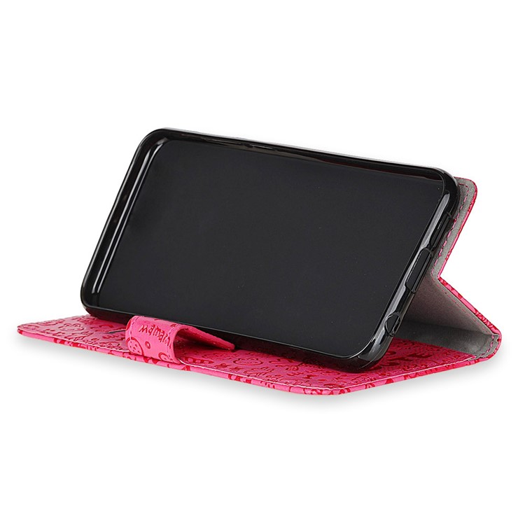 Cartoon Graffiti Folio Leather Wallet Mobile Casing with Stand for Huawei Mate 20 Lite - Rose-5