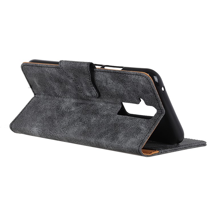 Vintage Style Split Leather Wallet Case for Huawei Mate 20 Lite - Grey-8