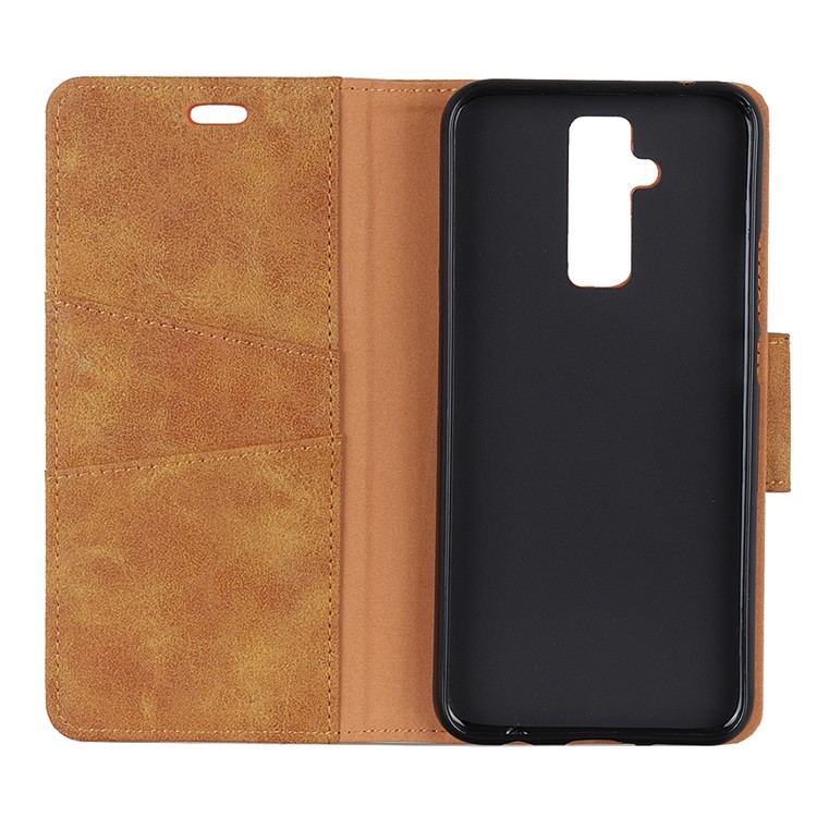 Vintage Style Split Leather Cover Wallet Stand Phone Case for Huawei Mate 20 Lite - Brown-5