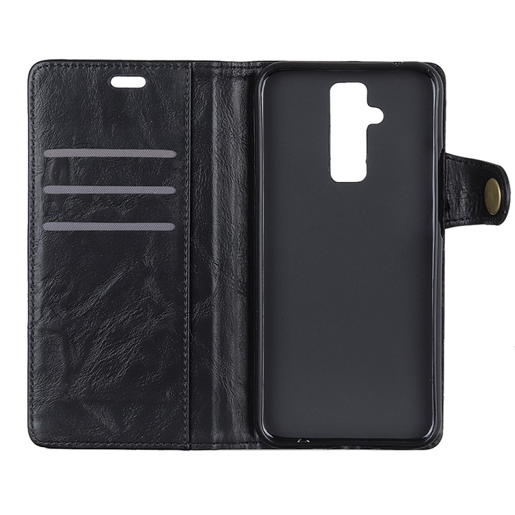 For Huawei Mate 20 Lite S Shape Crazy Horse Texture Leather Wallet Case with Stand - Black-9