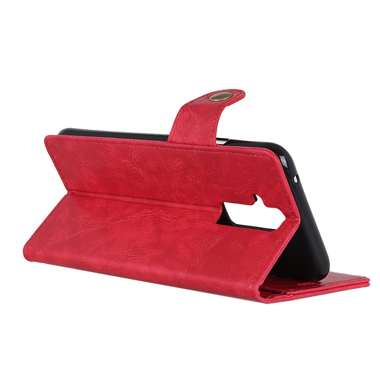 Pour Huawei Mate 20 Lite S Forme Cheval Fou Texture Cuir Housse Avec Support - Rouge-10