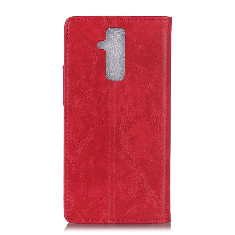 Pour Huawei Mate 20 Lite S Forme Cheval Fou Texture Cuir Housse Avec Support - Rouge-8