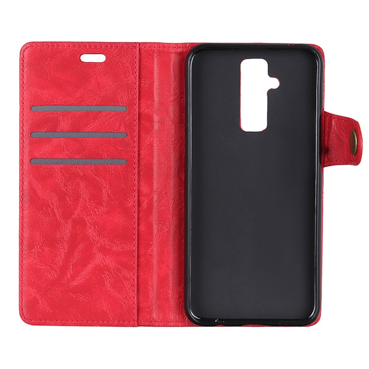Pour Huawei Mate 20 Lite S Forme Cheval Fou Texture Cuir Housse Avec Support - Rouge-9