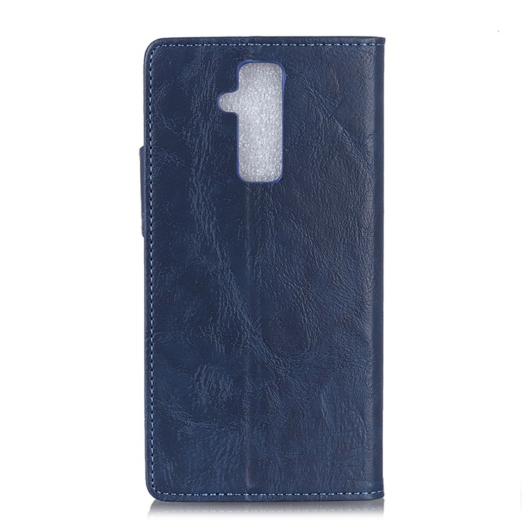 For Huawei Mate 20 Lite S Shape Crazy Horse Texture Wallet Leather Phone Shell - Blue-8