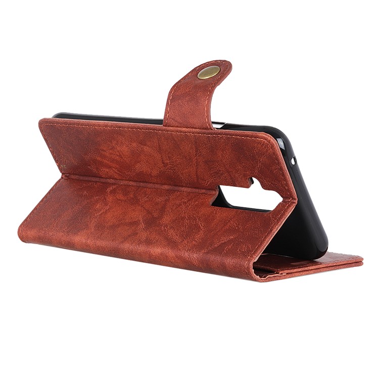 Para Huawei Mate 20 Lite S Forma Crazy Horse Textura Estojo De Couro Carteira Stand Capa - Castanho-10