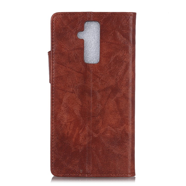 Para Huawei Mate 20 Lite S Forma Crazy Horse Textura Estojo De Couro Carteira Stand Capa - Castanho-8