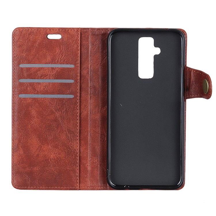 Para Huawei Mate 20 Lite S Forma Crazy Horse Textura Estojo De Couro Carteira Stand Capa - Castanho-9