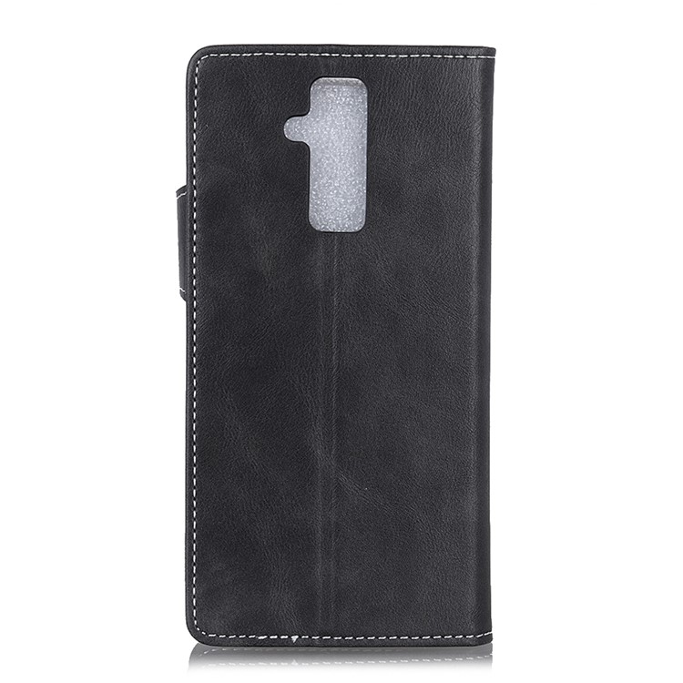 S-shape Textured Wallet Leather Case Stand Cover for Huawei Mate 20 Lite/Maimang 7 - Black-7
