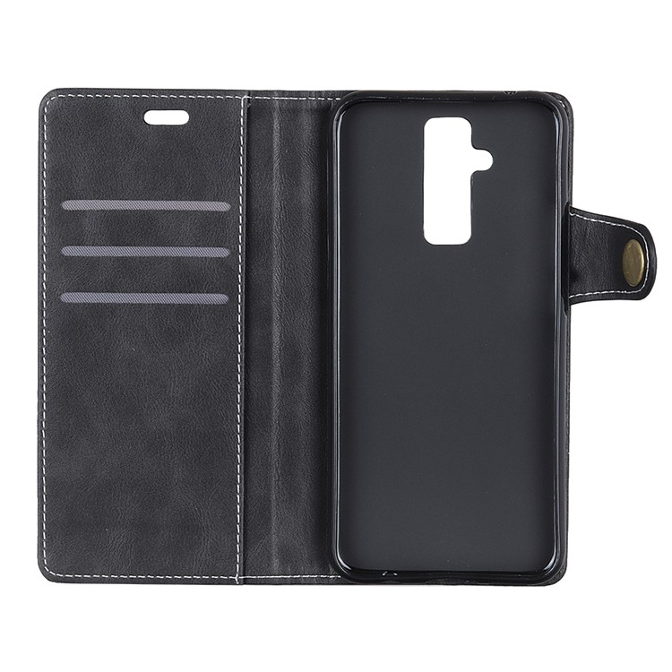 S-shape Textured Wallet Leather Case Stand Cover for Huawei Mate 20 Lite/Maimang 7 - Black-8