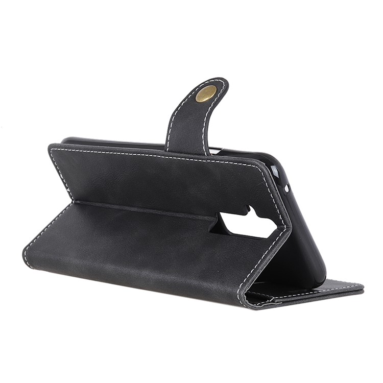 S-shape Textured Wallet Leather Case Stand Cover for Huawei Mate 20 Lite/Maimang 7 - Black-9
